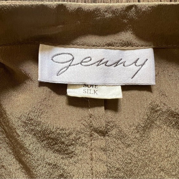 Genny Silk Multicolor Cardigan Wrap Tie Front Silky High Low Flowy Top Blouse 8 - Picture 9 of 16